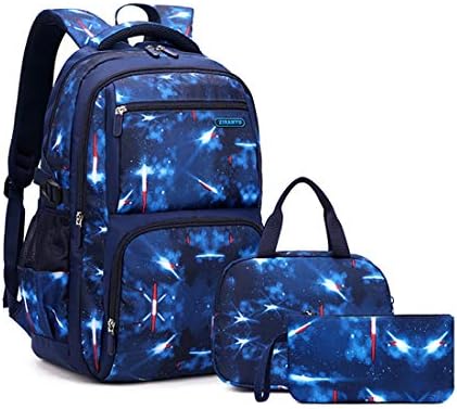 Galaxy Childrens Backpacks for Boys Middle School Bag with USB Charger, Capacity Primary Elementary Bookbags, Boys Travel Rucksack