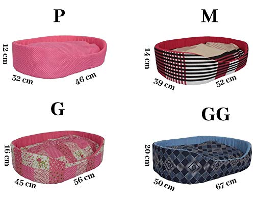 Caminha de Cachorro e Gato OnPets Europa Cama Pet Grande em Tecido cor Vermelho Poa G080045