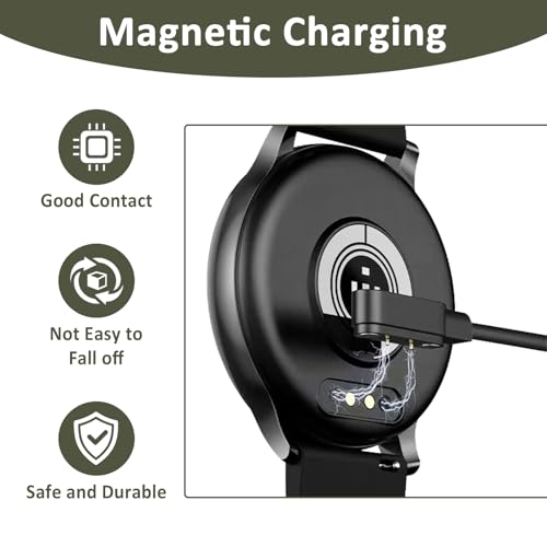 Smart Watch Charger, Smart Watch 2 pin 4mm Charging Cable Magnetic Compatible with YAMAY SW022, Ticwatch GTX, Haylou RT LS05S - Image 4