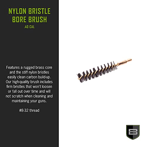 Breakthrough Clean Gun Cleaning Nylon Bore Brush - .40 Cal / 10Mm With #8-32 Thread - Cleaning Accessory For Gun Cleaning Kit #TOP1