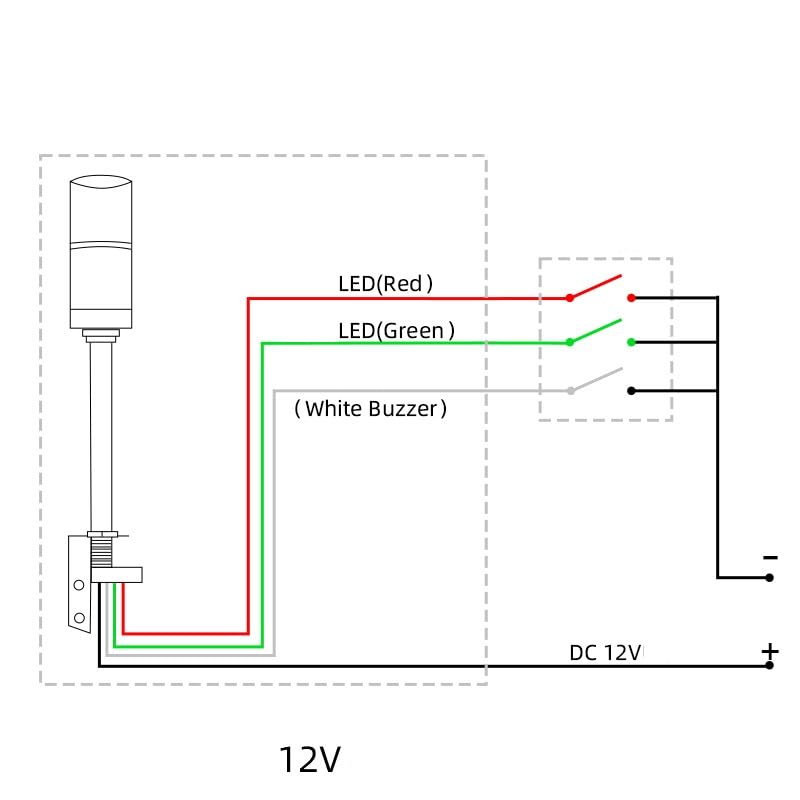 Feu de signalisation industriel résistant LED 12V pour panne de machine - 2