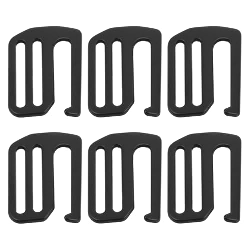Gatuida 6pcs Black Metal Adjustable Slide Buckles Zinc Alloy Strap