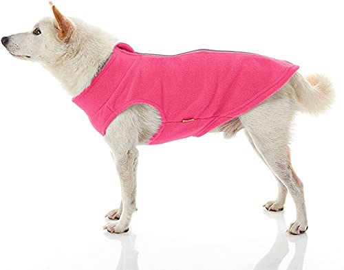 Gooby Fleece-Hundepullover mit Reißverschluss – Rosa, Größe 3XL – Warmer Pullover aus Fleece, Step-In Hundejacke ohne Ringleine – Winter Kleiner Hundepullover – Hundekleidung für kleine Hunde Junge