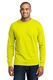 Port & Company Men's Tall Long Sleeve 50/50 Cotton/Poly T Shirt LT Safety Green
