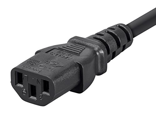 Monoprice 3-Prong Extension Cord - 1.5 Feet - Black | Iec 60320 C14 To Iec 60320 C13, 16Awg, 13A, 125V #TOP2