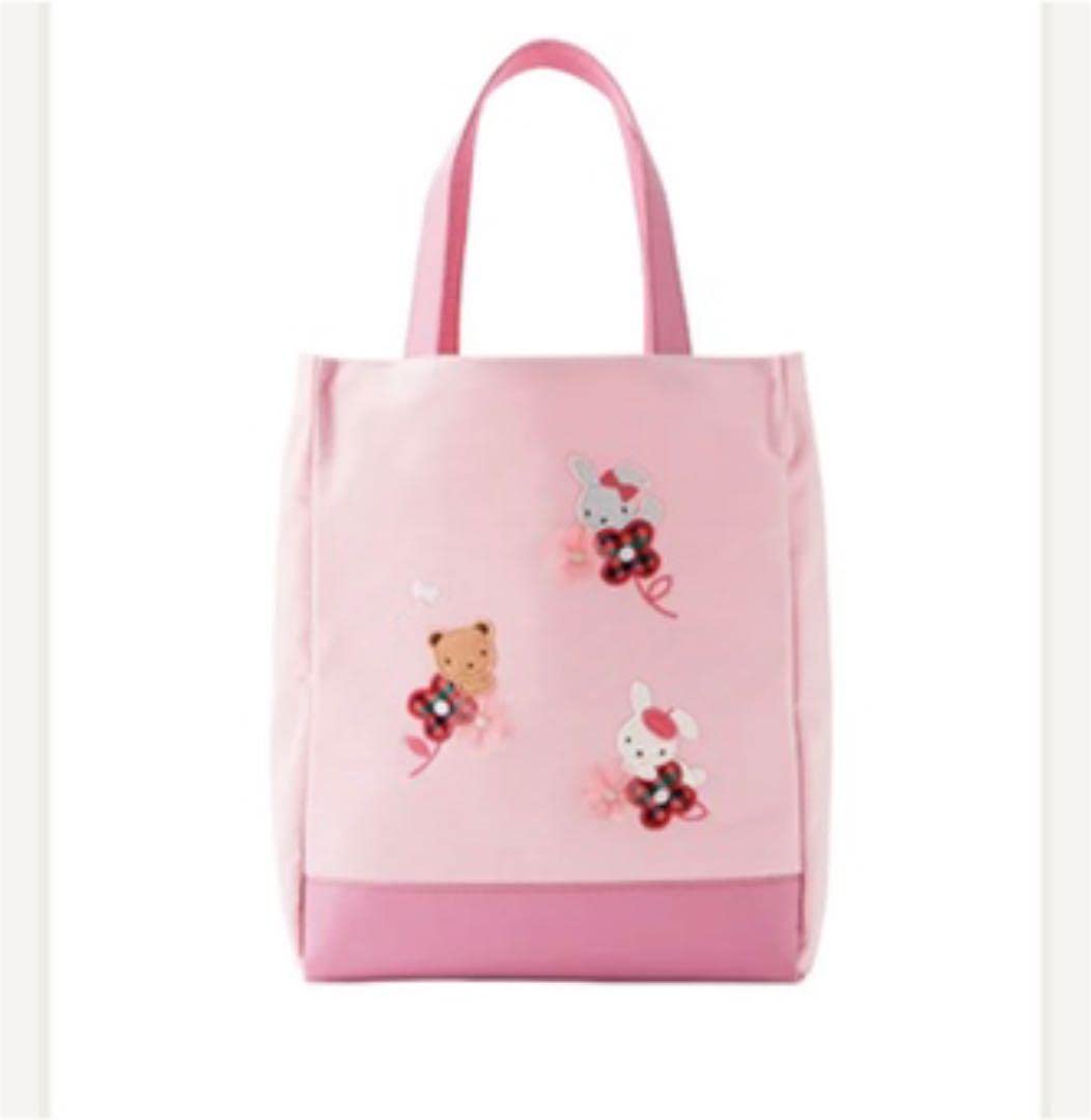 ファミリアトートバッグデニムバッグピンク春のファミリアショー