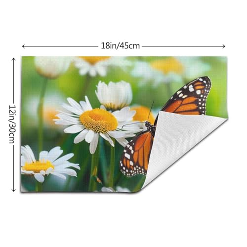 Sets de table antidérapants et lavables motif papillon pour protéger la table - 4