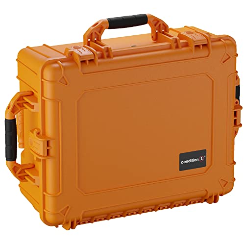 Condition 1 25” Large Rolling Hard Travel Case Lockable Storage Box, Waterproof Dustproof Protective Luggage With Handle And Customizable Foam, Camera, Electronics #287, 25”X20”X11 Orange #TOP7