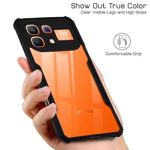 Image of Jkobi Hybrid Back Cover Case for Infinix Note 60 Pro 5G (Shockproof with Polycarbonate Clear Panel | Professional Black)