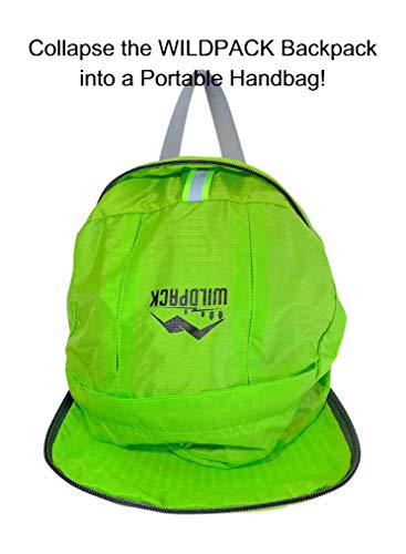 Mochila Deportiva Plegable Wild Pack Verde Lima Ligera miniatura 3