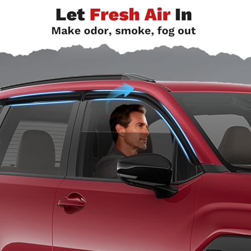 Image of Canvcle Forester Rain Guards - Window Visors for Subaru Forester 2025 2026, 6Pcs, Outside-Mount Tape-On Side Window Wind Deflectors for Forester Accessories, Vent Visors Shades Rainproof Black
