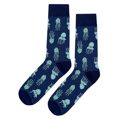 Aqua Jellyfish Funny Novelty Dress Socks