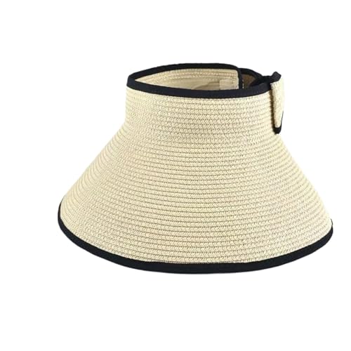 Chapeau de paille d'été pliable avec large bord contre les rayons du soleil