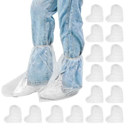 Surchaussures transparentes jetables grand format 48x40cm plastique épais couvre chaussure vrac