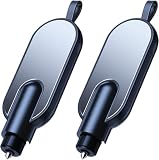 TERRASTRIKE Car Escape Tool, Underwater Function Window Breaker & Hidden Seatbelt Cutter, Vehicle Crash Rescue Safety Hammer, 2 Pack Automotive Life Saving Tool (Black)