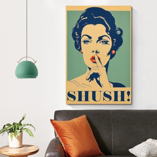 Toile vintage décorative Shush art mural salon - 4