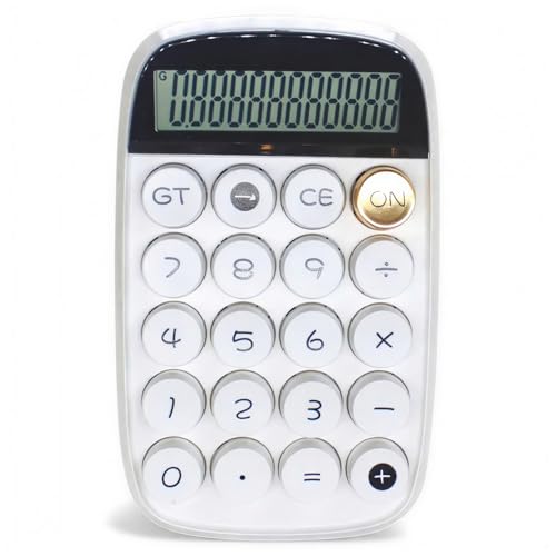 Image of Blue tick CandySum Calculator 10-Digit | Candy Color | 15 Tilt Display | Big Round Keys | Compact Desk Calculator for Office & Study (White)