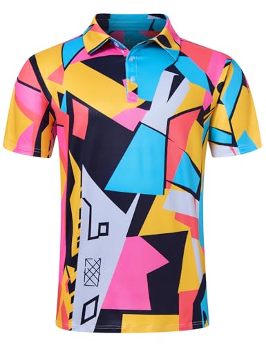 uideazone Mens Polo Shirts Casual Athletic Golf Shirt Quick-Dry Short