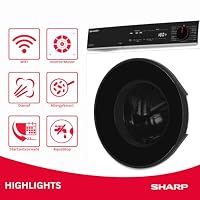 SHARP ES-PRO014WA-DE Waschmaschine (10 kg, EEK A, 1400 U/min.), (WiFi, Inverter Motor, Dampf, AquaStop), Weiß – Ansicht 3