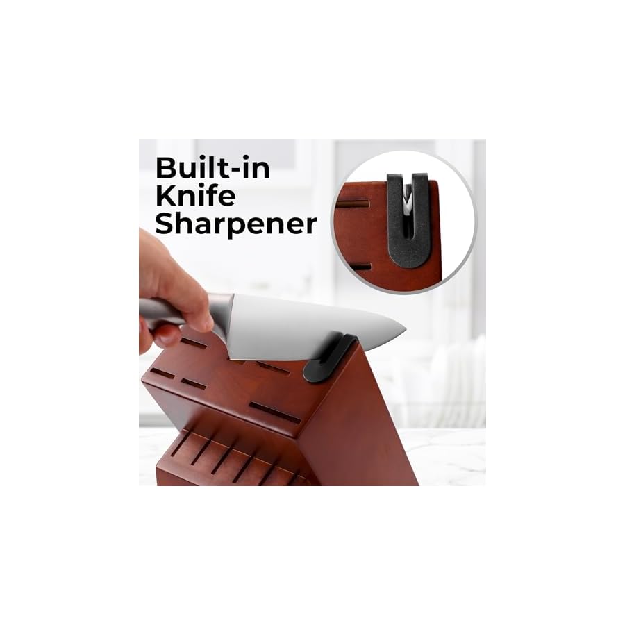 Zulay-Premium-Quality-15-Piece-Knife-Set-with-Natural-Wood-Block-Ultra-Sharp-One-Piece-Design-Stainless-Steel-Knives-Engineered-for-Precision-Cutting-Durable-and-Rust-Proof-with-Built-in-Sharpener Zulay 15 Piece Stainless Steel Knife Set with Block and Sharpener - Sharp Knife Block Set with Built In Sharpener - Kitchen Knife Set With Block - Rust Proof Knife Set Stainless Steel