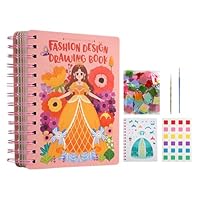Paper Art Set, Creative Activity, 18.5x15.5x5cm, Magic Princess Craft Set, Fashion Design Drawing Book, Easy to Use, for D-IY Young Kids, Birthdays, Christmas, Special Occasions, Boys and Girls