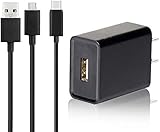 Kindle Fire Fast Charger, (UL Listed) AC Adapter Rapid Charger with 6.5 Ft Micro USB and USB C Cable Compatible for Fire 6 7 8 HD 8Plus HD10 10Plus Tablet, HDX 6' 7' 8.9' 9.7', Tab Power Supply Cord