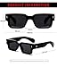 ZIMUSUN Square Thick Frame Sunglasses for Women Men Fashion Chunky Rectangle Sun Glasses Black Shades(A1 Black/Grey)