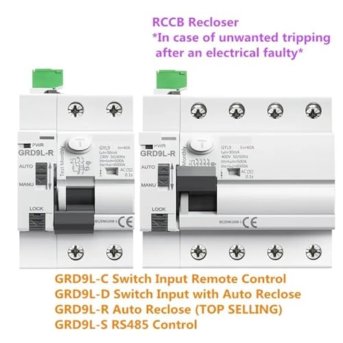 Disjoncteur de télécommande auto-réenclenchement pour maison connectée 4P - 5