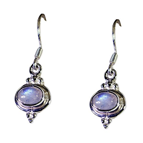 Boucles d'oreilles pierre de lune arc-en-ciel pour le style des filles