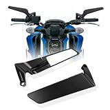 burgman 400 vs 650 Nuestro diseño exclusivo les confiere una apariencia aerodinámica cuando están cerrados, transformándolos en espejos retrovisores totalmente funcionales al abrirlos. El espejo retrovisor aerodinámico ajustable y giratorio, con forma de ala, dirige eficazmente el flujo de aire, mejorando significativamente el agarre y la estabilidad, y aportando una sensación deportiva de estilo pista.