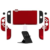 playvital Schutzhülle für Nintendo Switch 2, Dockbares Case, Ergonomischer Griphülle, Kratzfeste Hülle mit Klappständer & Joystick Kappen Zubehör | Solid-Serie, Scharlachrot – Ansicht 2
