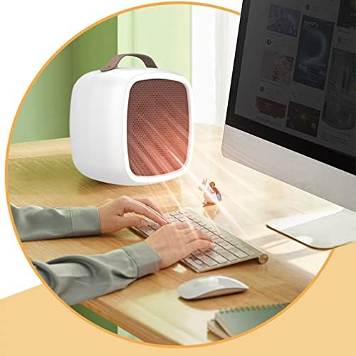 CHANGTT Space Heater,Battery Operated Compact Electric Mini Fan Winter Electric with Thermostat High Output for Home Bedroom Office Desk Indoor Use,Green