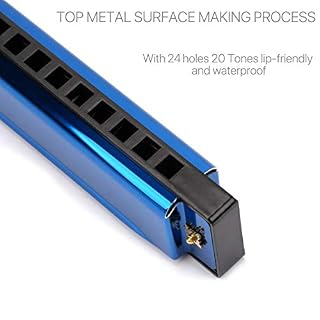 AyeVision Harmonica pour enfant avec 10 et 24 trous en Do 20 tons pour débutant Harmonica C (24 trous, bleu) - Les Beatles, Paul McCartney, John Lennon, RIngo Starr, George Harrison AyeVision Harmonica pour enfant avec 10 et 24 trous en Do 20 tons pour débutant Harmonica C (24 trous, bleu) – Image 4