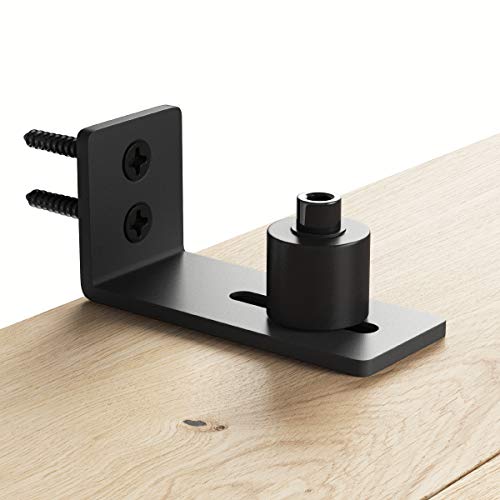 Smartstandard Sliding Barn Door Bottom Adjustable Floor Guide Roller, Black Powder Coated, Wall Mount System, Smoothly And Quietly, Fit Door & Window & Cabinet #TOP7