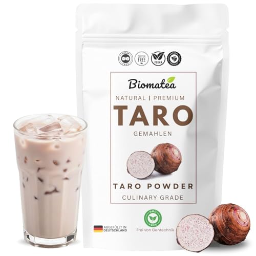 Premium Taro Pulver 100g - Premium Qualität - 100% Naturrein & Ohne Zusätze - Ideal für Bubble Tea, Taro Latte, Smoothies & zum Backen - Vegan, Glutenfrei & Ohne Zuckerzusatz - Gefriergetrocknet