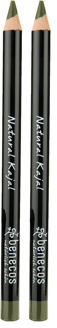 benecos Naturkosmetik - Kajalstift - vegan - talkfrei - olive (Packung mit 2)