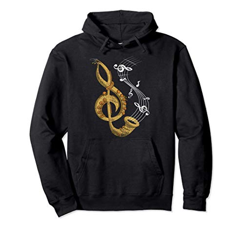 Regalo Divertido Para El Saxofonista Clave De Sol Saxofón Sudadera con Capucha
