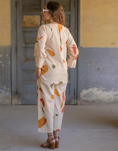 Image of FABNEX Stylish Printed Cotton Blend Co Ord Set for Women || Casual & Festive Indo-Western Outfit (K 125-127)