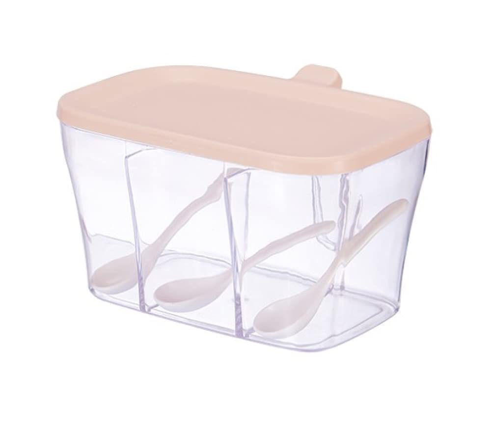 VHJdtE Seasoning jars, Seasoning Box 3 Boxes with Lid and Spoon