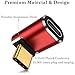 AuviPal USB C 90 Degree Adapter (2 Pack), Up and Down Right Angle L Shape USB Type C Male to Female Connector for Steam Deck, ROG Ally, MacBook, Tablet, Phone and More - Red