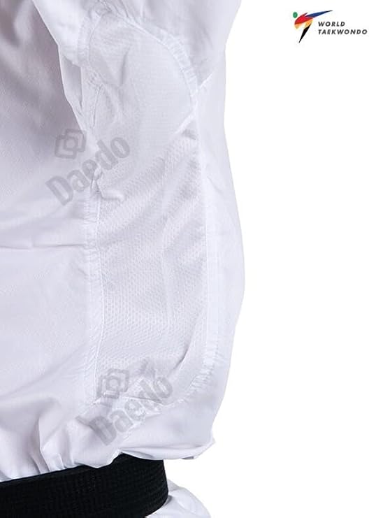 Daedo Ultra 2.0 Taekwondo Uniform - Black Neck, WT Recognized, Lightweight Polyester with Ventilation