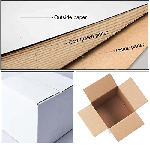 Calenzana 6x6x6 Inches Shipping Boxes Set of 25, Corrugated Cardboard Box for Packing Mailing, White by Calenzana - Image 3