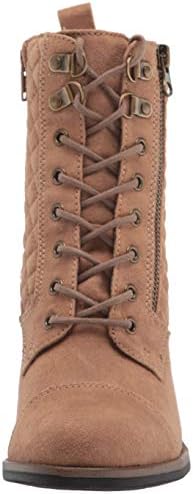 WHITE MOUNTAIN Shoes Dorsett Women's Lace-up Stacked Heel Bootie, Chestnut/Waxy/Fabric, 8.5 M | Image 1