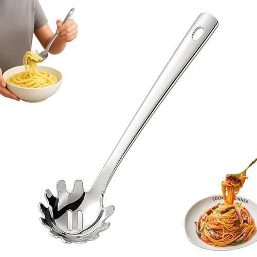 Stainless Steel Pasta Spoon with Teeth Pasta Server & Spaghetti ...