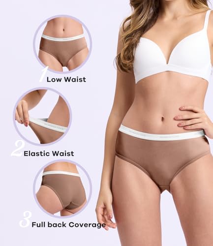 Image of BAMBOO COOL Womens Underwear, Moisture-Wicking Briefs, Soft and Breathable Panties, Mid Waist, 5-Pack
