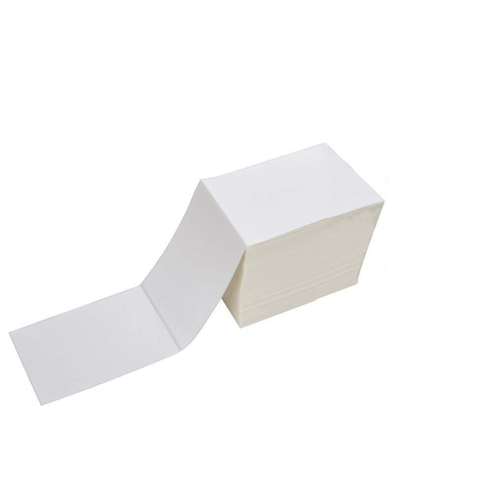 Immuson Fanfold 4 x 6 Direct Thermal Shipping Labels with Perforations, 1000 Labels, Permanent Adhesive, White Mailing Labels for Zebra Thermal Printer