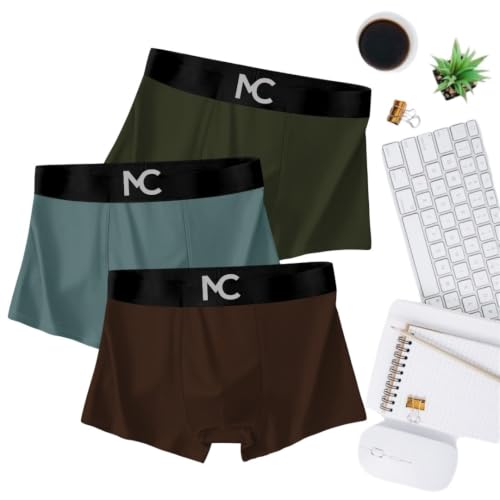 Image of Men's Microfiber Boxer Briefs for Men | Ultra Soft, Breathable, Moisture Wicking Stretch Trunks | Anti-Chafing Comfort | Elastic Waistband Pack of 3