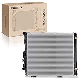 A-Premium Engine Coolant Radiator with Trans. Oil Cooler Compatible with Mercedes-Benz W124 260E 87-89 L6 2.6L, 300CE 88-93, 300E 86-93, 300TE 88-93, E320 94-95 3.2L, Auto Trans. Replace# 1245002803