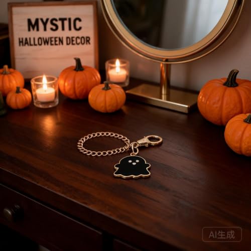 2 Inch Black Enamel Ghost Charm Chain for Halloween Tumbler Cup Decors - image 6