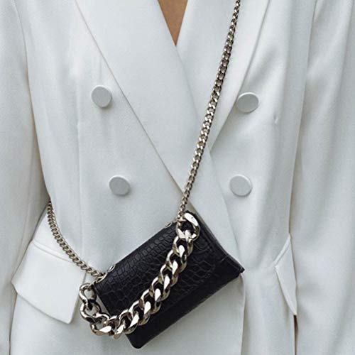 KESYOO Bolsa Feminina Pu Bolsa de Ombro Estampado Padrão de Crocodilo Com Cós Mini Zíper Bolsa de Ar